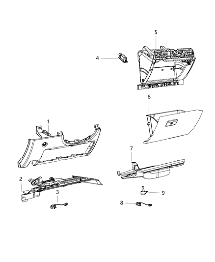 2021 Dodge Durango Glove Box-Opening Diagram for 7CS07DX9AA