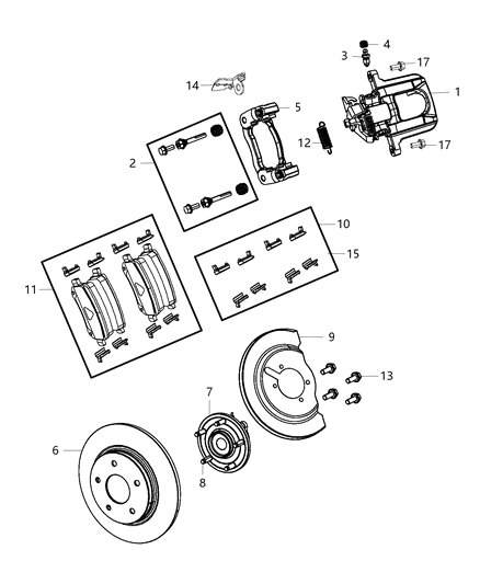2014 Chrysler Town & Country  CALIPER-Disc Brake Diagram for 68029848AD
