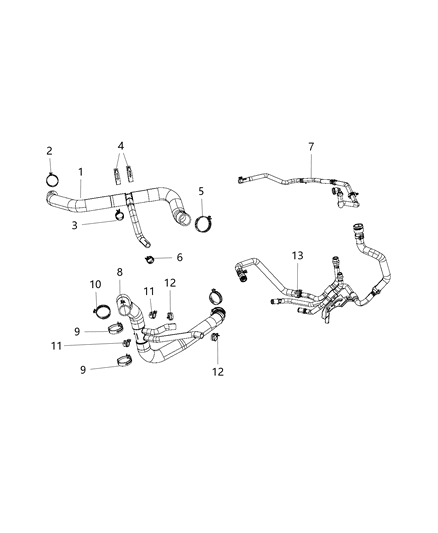 2020 Ram 1500  Hose-COOLANT Bottle Inlet Diagram for 68309921AB
