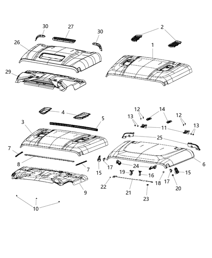 2020 Jeep Gladiator  WEATHERSTRIP-Hood To COWL Diagram for 68271739AB