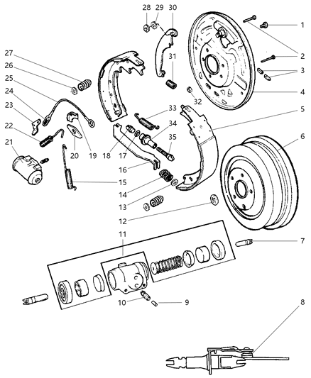 1999 Dodge Durango RETAINER-Push Diagram for 6031635