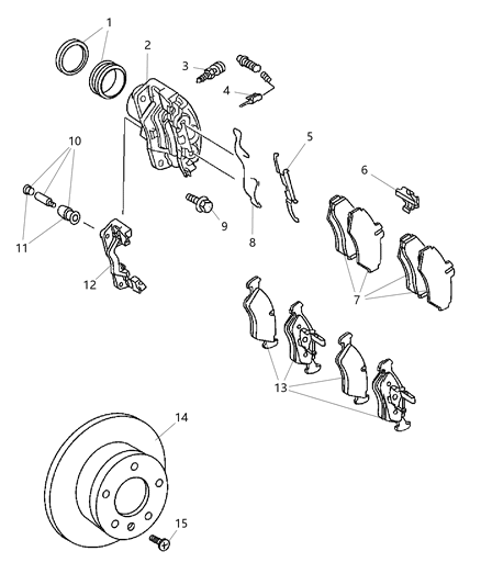 2003 Dodge Sprinter 2500  Rear Disc Pads Diagram for 5103557AA