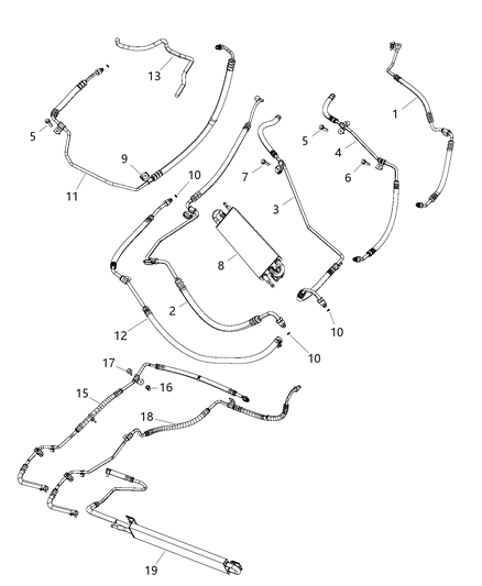 2014 Dodge Charger  Hose-Power Steering Return Diagram for 68217587AA