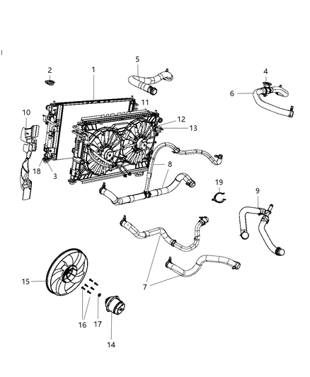 2008 Chrysler Sebring  Hose-Radiator Outlet Diagram for 5058998AE