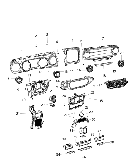 2021 Jeep Wrangler  Part Diagram for 7BU52DX9AA