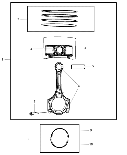 2011 Dodge Nitro  Piston Diagram for 4593589AB