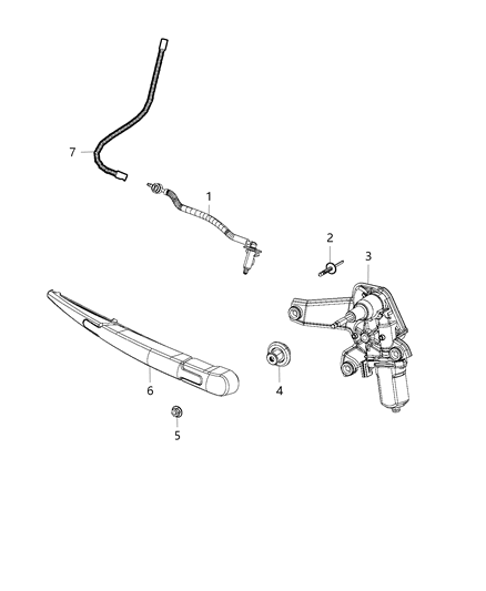 2017 Jeep Renegade  ARM/BLADE-Rear WIPER Diagram for 68256590AA