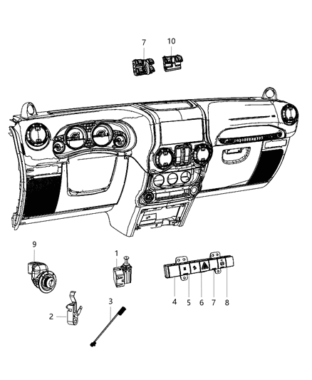 2013 Jeep Wrangler  Switch-6 Gang Diagram for 4602993AD