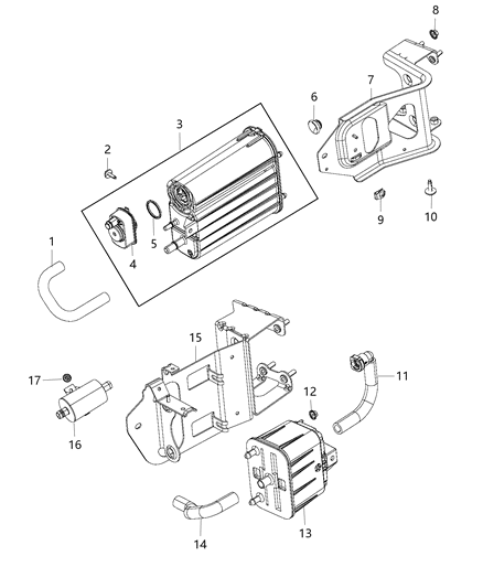 2014 Ram 3500  Bracket-Vapor CANISTER Diagram for 68196382AB
