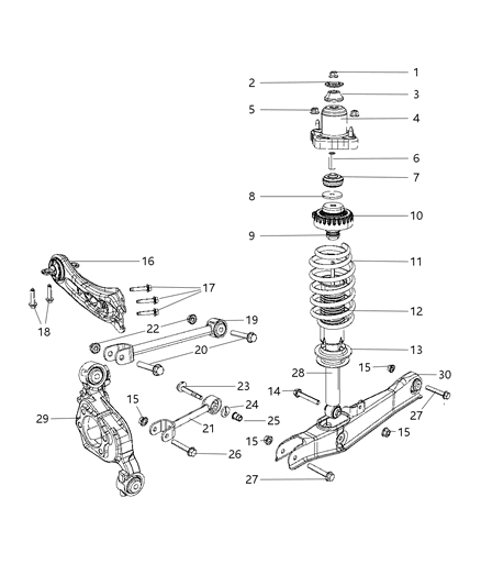 2009 Dodge Journey  SBSORBER-Suspension Diagram for 4743866AB