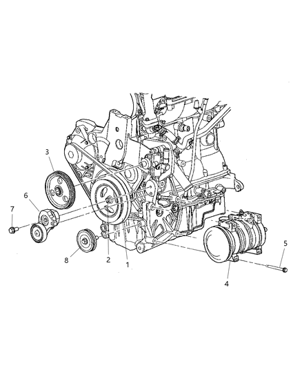 2007 Chrysler PT Cruiser  COMPRESOR-Air Conditioning Diagram for 5058032AC