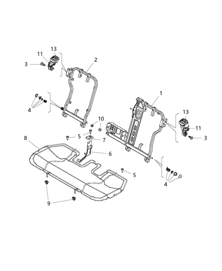 2019 Jeep Renegade  Latch-Seat Diagram for 68119830AA