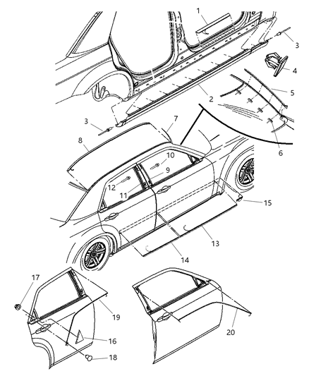 2006 Chrysler 300  Plate-SCUFF Diagram for 4806089AB