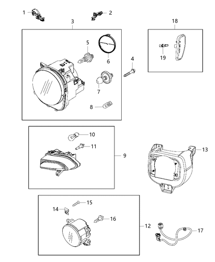 2017 Jeep Renegade  Bulb Diagram for 68281350AA