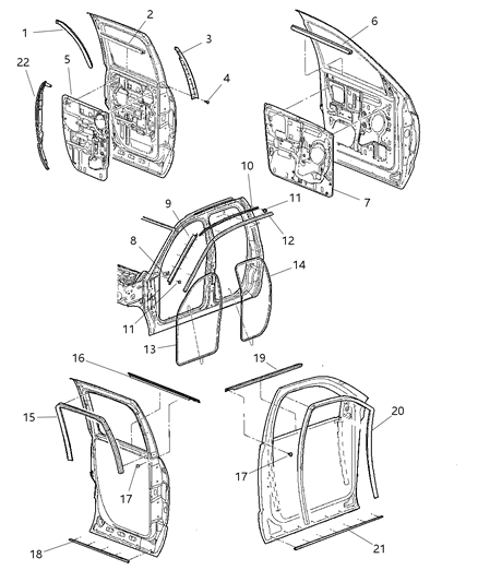2006 Dodge Ram 2500  Seal-Rear Door Diagram for 55276164AF