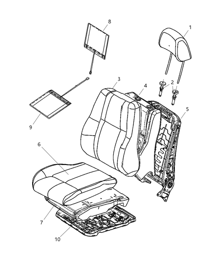 2013 Jeep Grand Cherokee  Front Seat Cushion Cover Diagram for 1XW86DX9AA