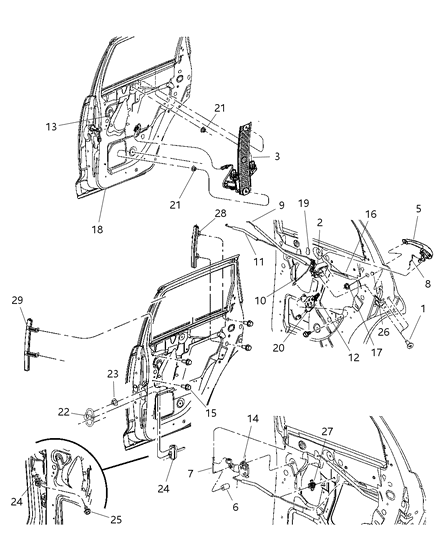 2010 Chrysler PT Cruiser  Rear Door Latch Diagram for 5027074AG