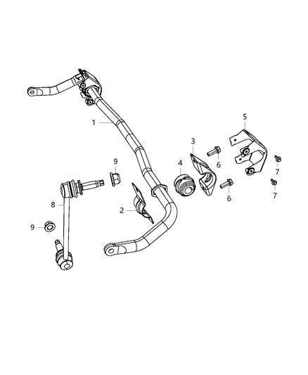 2020 Dodge Challenger  Clamp-STABILIZER Bar Diagram for 4782722AA