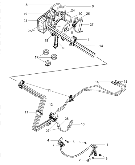 2010 Dodge Charger Bracket-Brake Hose Diagram for 5166010AA