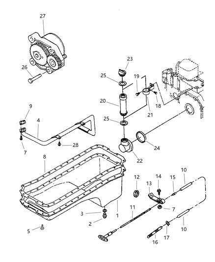 1998 Dodge Ram 2500 Seal-Oil Filler Connector Diagram for 4429475