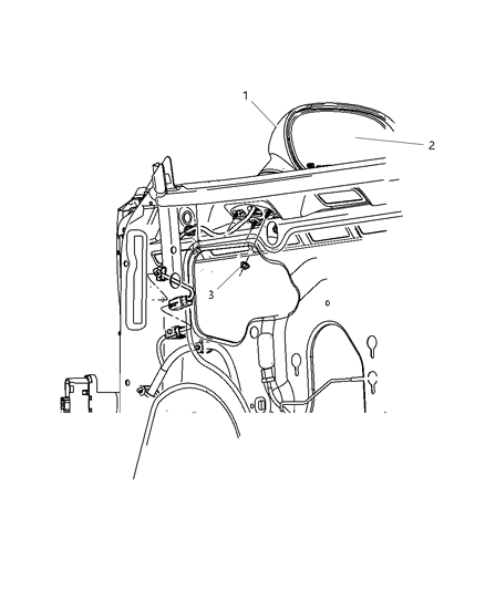 2013 Dodge Challenger  Outside Rear-View Mirror Left Diagram for 1GD73FHGAE
