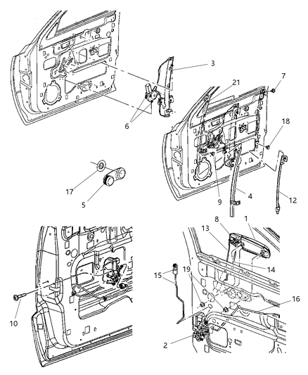 2011 Ram Dakota  Front Door Latch Diagram for 55112598AA