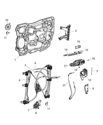 2018 Chrysler Pacifica  Handle-Front Door Exterior Diagram for 5RR20PW2AD