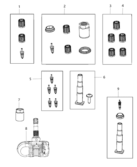 2020 Dodge Charger  Sensor-Tire Pressure Diagram for 68406529AA