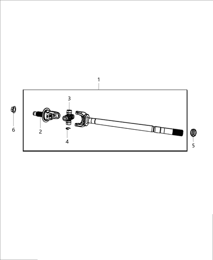 2020 Ram 3500  Universal Joint Hardware Kit Diagram for 68449570AA