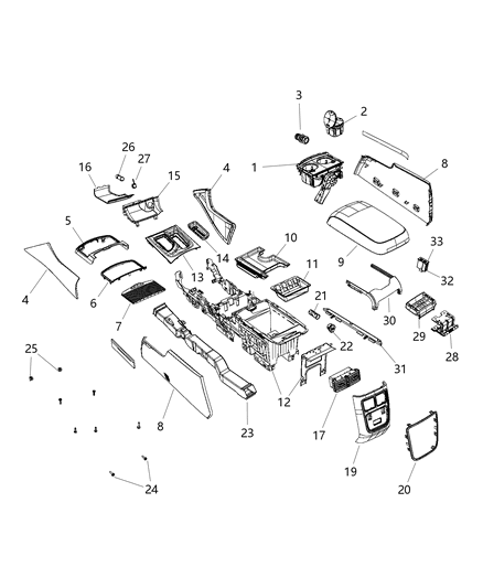 2018 Dodge Charger  CUPHOLDER Diagram for 5YT24DX9AA