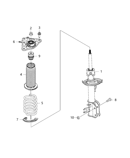 2018 Jeep Compass  ABSORBER-Suspension Diagram for 68252480AB
