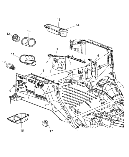 2007 Jeep Commander Outlet-Air Diagram for 1FZ351D1AA