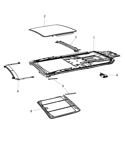 2012 Ram C/V  SUNSHADE-SUNROOF Diagram for 1KF65HDAAA