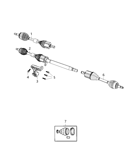 2017 Chrysler 200  Axle Half Shaft Diagram for 68291660AA