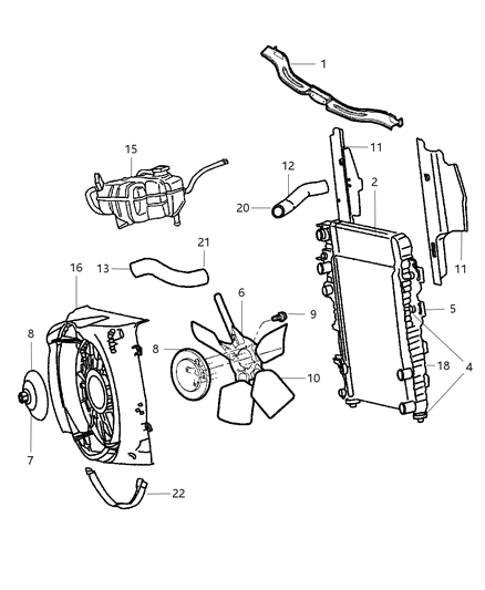 2007 Jeep Liberty Engine Cooling Radiator Diagram for 5183562AB
