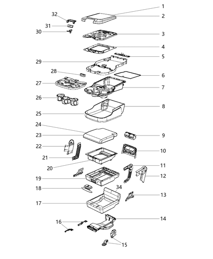 2018 Ram 3500  Mat-Storage Bin Diagram for 68206296AA