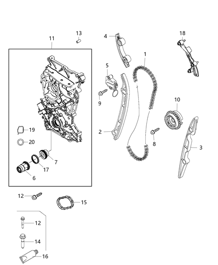 2020 Jeep Renegade  Gasket-Timing Case Cover Diagram for 68519299AA