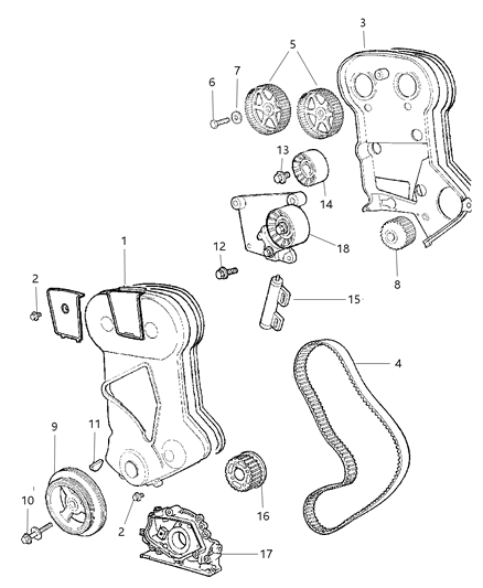 2003 Dodge Stratus  Cover-Timing Belt Diagram for 4884309AC