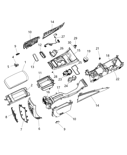 2020 Dodge Durango  Wiring-Console Diagram for 68394993AA