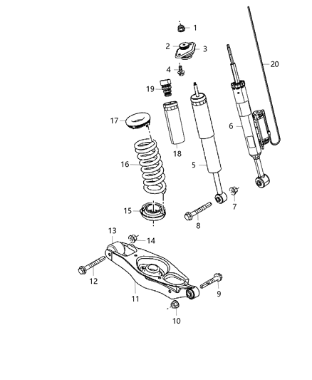 2020 Dodge Challenger  Shock-Suspension Diagram for 5039356AH