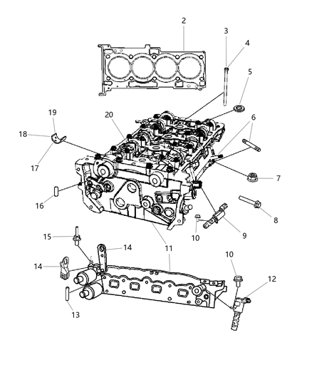2007 Dodge Caliber  Gasket-Cylinder Head Diagram for 5189975AA