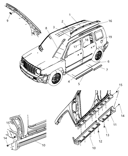 2007 Jeep Patriot  Molding-Side SILL Diagram for 5116248AA