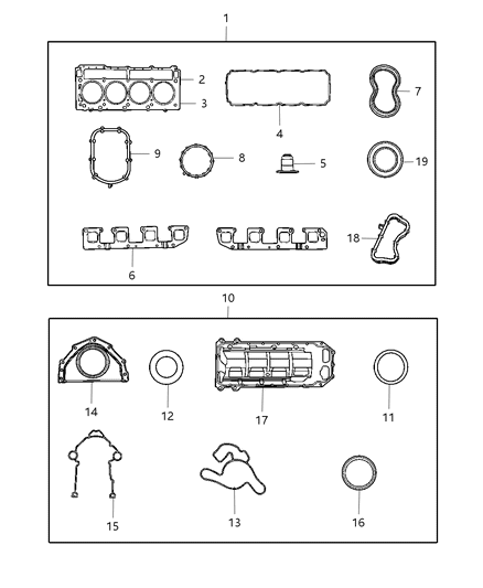 2008 Chrysler Aspen  Gasket-Cylinder Head Diagram for 53021620BC