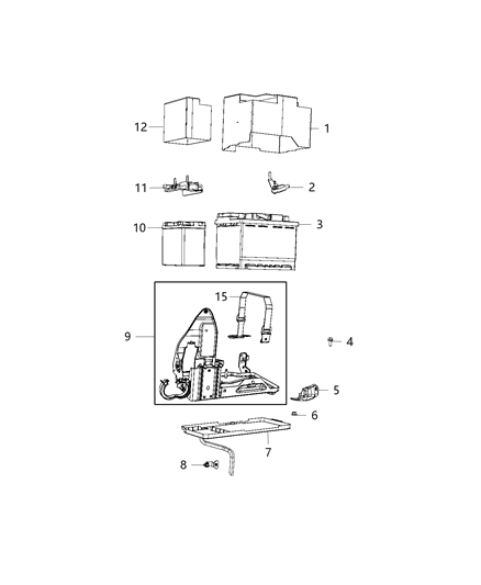 2019 Jeep Compass  Tray-Battery Diagram for 68357133AC