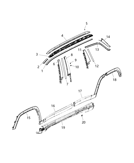 2021 Jeep Compass  APPLIQUE-B Pillar Diagram for 68242467AC