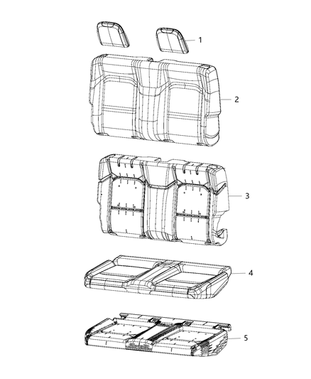 2021 Jeep Wrangler  Rear Seat-Seat Cover-Top Back Diagram for 6PW62STTAE