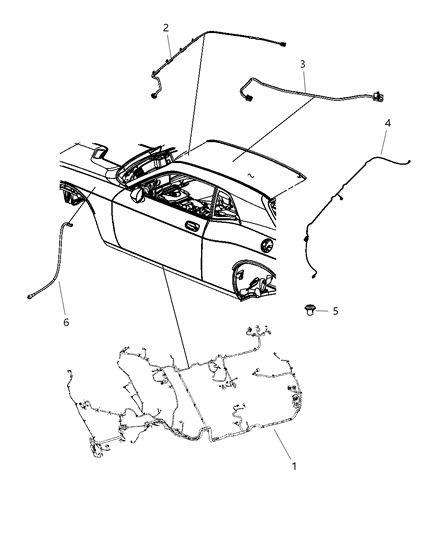 2008 Dodge Challenger  Wiring-Rear FASCIA Diagram for 68039503AA