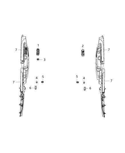 2019 Dodge Grand Caravan  Switch-Front Door Diagram for 68298866AA