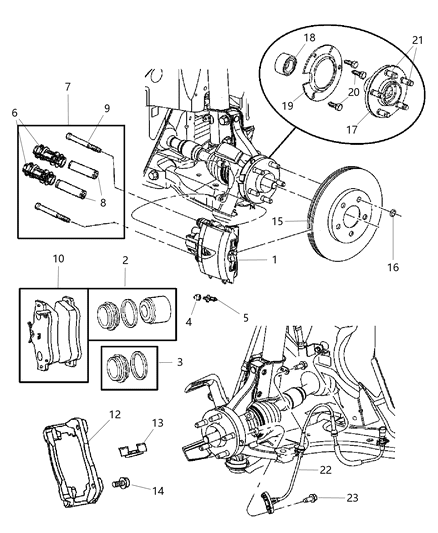 2004 Dodge Neon  Disc Brake Rotor Front Diagram for 2AMV3038AA