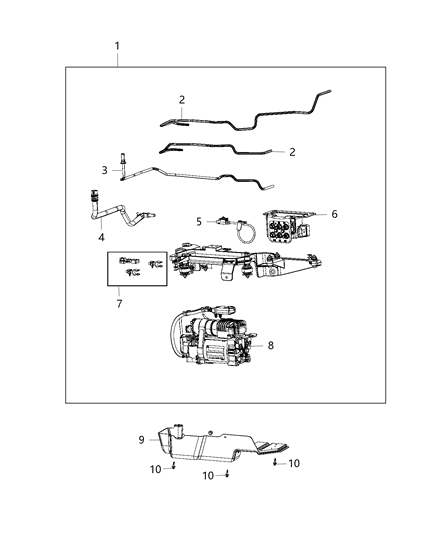 2021 Ram 1500  COMPRESSO-Air Suspension Diagram for 68496113AB